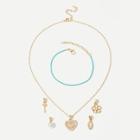 Shein Detachable Necklace 4pcs & Bracelet 1pcs