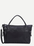 Shein Black Zip Embellished Travel Bag