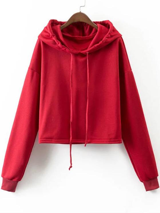Shein Red Drop Shoulder Casual Sweatshirt