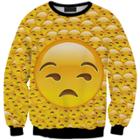 Shein 3d Digital Printing Emoji Expression Sweatshirt