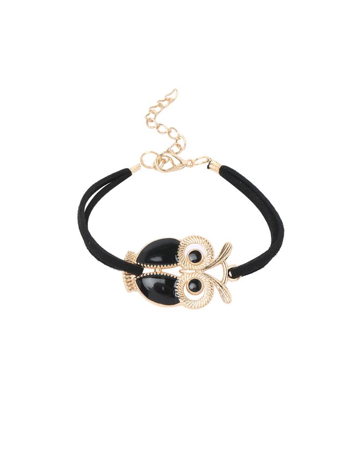 Shein Black Owl High-shine Lobster Clasp Vintage Hand Chain