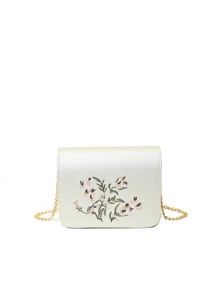 Shein Calico Embroidery Flap Chain Bag
