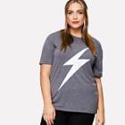 Shein Plus Lightning Print T-shirt