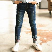 Shein Girls Rhinestone Detail Jeans