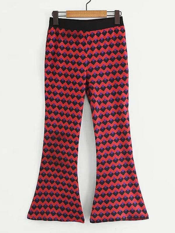 Shein Geometric Print Flared Pants