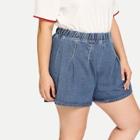Shein Plus Pleated Elastic Waist Shorts