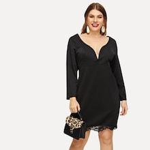 Shein Plus Lace Insert Form Fitting Dress