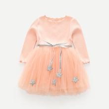 Shein Toddler Girls Self Tie Waist Star Pattern Dress