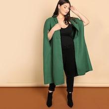 Shein Plus Shawl Collar Cape Coat