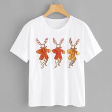 Shein Embroidered Patch Detail T-shirt