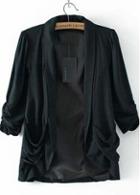 Rosewe Work Essential Three Quarter Sleeve Turndown Collar Suit Black