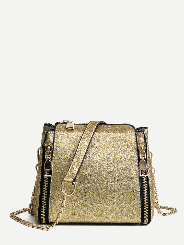 Shein Zip Around Glitter Shoulder Bag