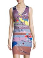 Shein Multicolor V Neck Sheath Dress