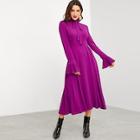 Shein Trumpet Sleeve Boxed Pleated Dress