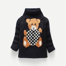 Shein Toddler Boys Bear Pattern Cable Knit Sweater