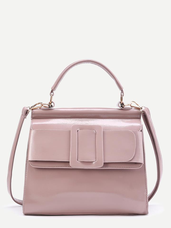 Shein Buckle Design Pu Satchel Bag