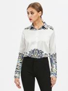 Shein Aztec Print Point Collar Shirt
