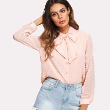 Shein Self Tie Neck Shirt