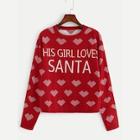 Shein Christmas Letter And Heart Jumper