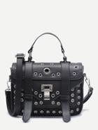 Shein Grommet Design Satchel Bag With Adjustable Strap