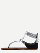Shein Black T-strap Beach Sandals