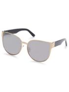 Shein Gold Metal Frame Grey Vintage Cat Eye Sunglasses