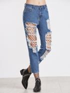 Shein Extreme Distressed Crop Jeans