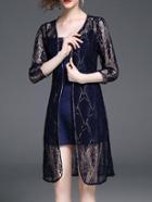 Shein Spaghetti Strap Two-pieces Lace Vest Dress