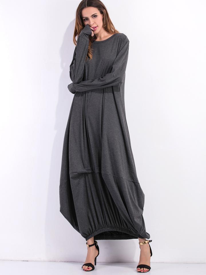 Shein Dark Grey Elastic Hem Shift Dress