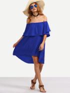 Shein High Low Flounce Bardot Dress