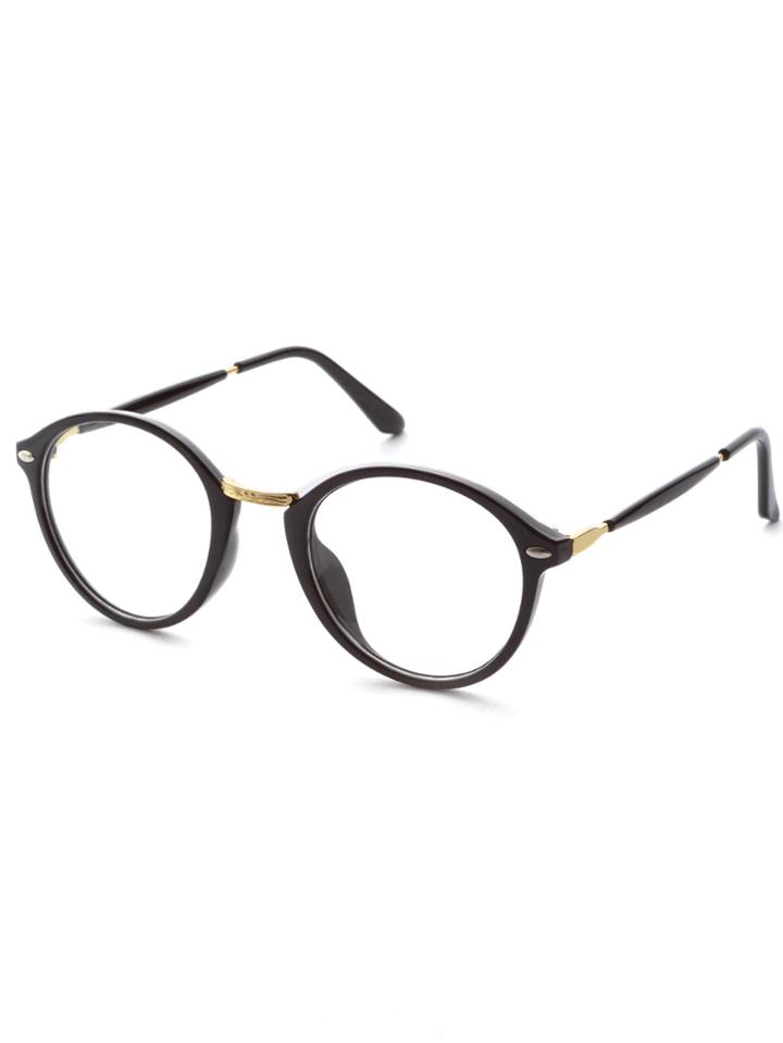 Shein Black Frame Gold Trim Glasses