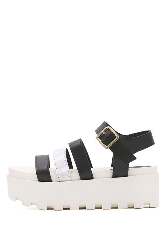 Shein Black Block Flatform Sandals