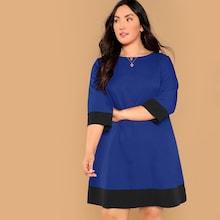 Shein Plus Contrast Trim Swing Dress