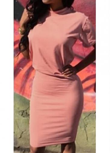 Rosewe Short Sleeve Orange Pink Bodycon Dress