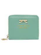 Shein Pale Green Zipper Bow Purse