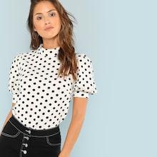 Shein Puff Sleeve Polka Dot Top