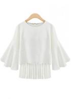 Rosewe Stylish Two Pieces Design White T Shirt With Tassels