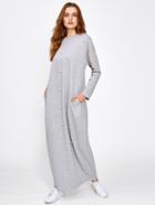 Shein Pearl Beading Heather Knit Hijab Long Dress