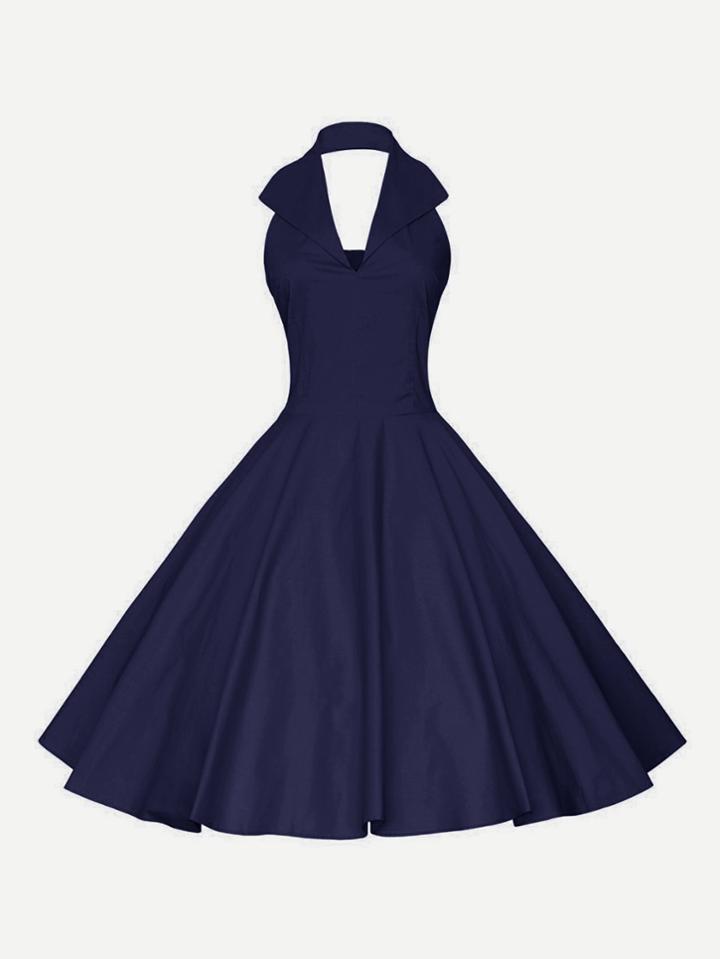 Shein Plunging Sailor Nautical Circle Dress