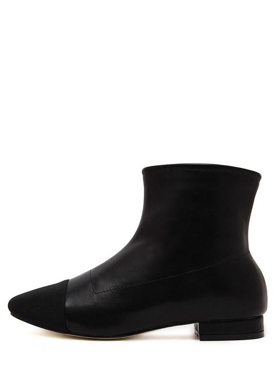 Shein Black Faux Suede Pointed Low Heeled Boots