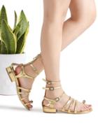 Shein Gold Back Zipper Gladiator Sandal