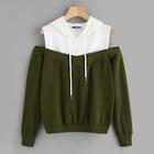Shein Cold Shoulder Two Tone Hoodie