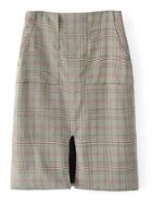 Shein Slit Detail High Waist Plaid Skirt