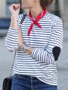 Shein Black White Stripe Heart T-shirt