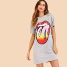 Shein Funny Lip Printed Dress