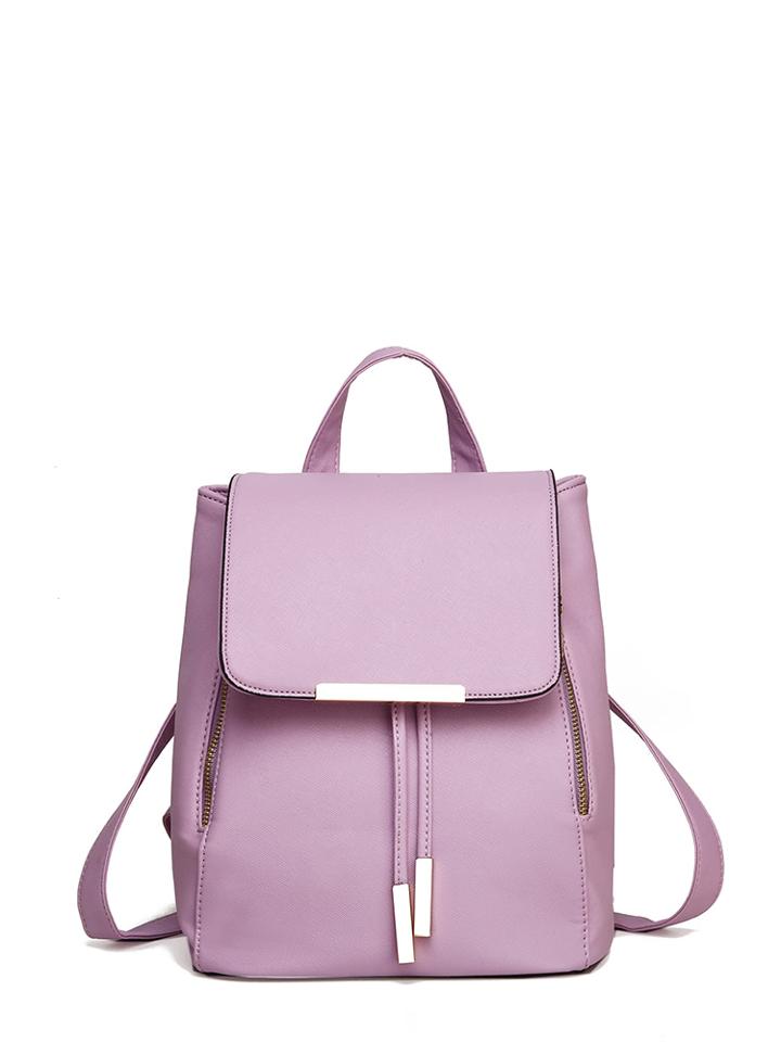 Shein Double Zipper Flap Pu Backpack
