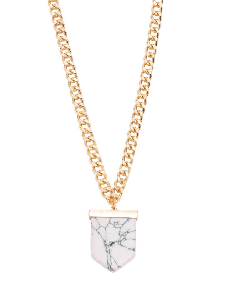 Shein White Turquoise Minimalist Pendant Necklace