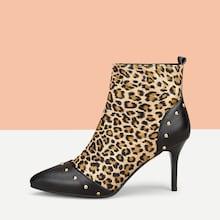Shein Leopard Print Side Zip Boots