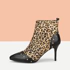 Shein Leopard Print Side Zip Boots