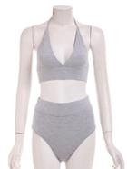 Shein Grey Halter Top With High Waist Shorts